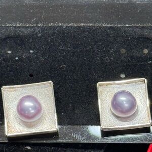 925 Olga Ganoudis Gray Pearl Earrings